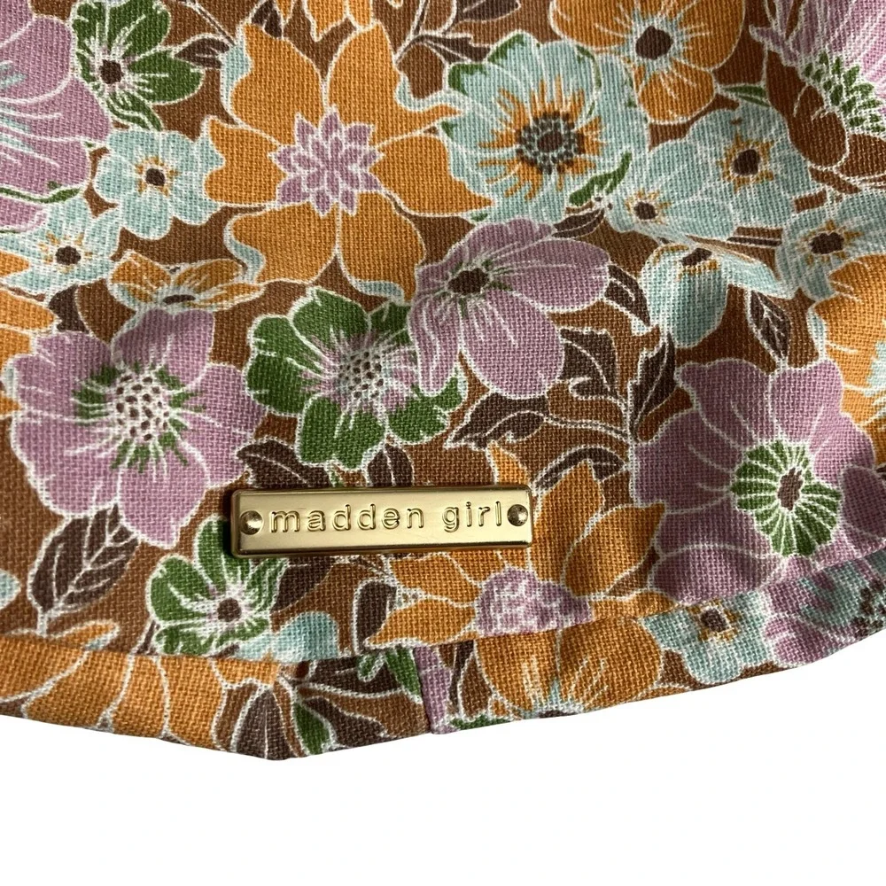 Madden Girl Hobo Bag Floral Knotted Shoulder Purse Boho Retro 70s Vibe Cottage